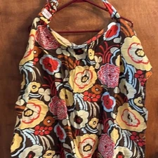 Bebe Au Lait Nursing Cover Floral Brown Yellow Red Blue White Easy Adjust