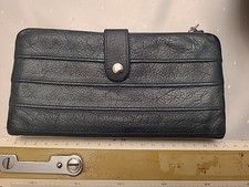 FREDs BRUDER Portemonnaie Echt Leder petrolblau Maße 19,5 x 10 Geldbeutel Börse