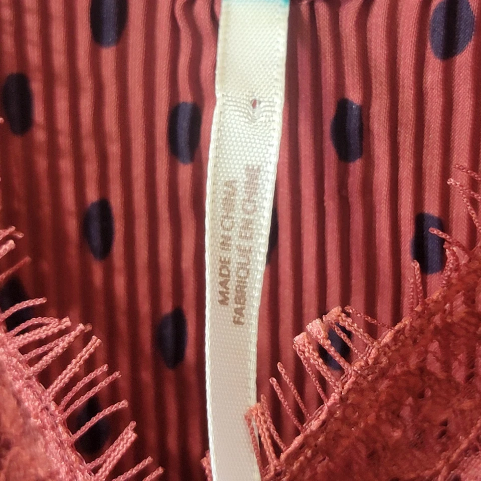 Vestido sin cordones Free People Margot negro óxido lunares arrugado encaje talla 8  Foto 3 de 4