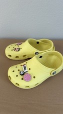 CROCS Classic Clogs Yellow Kids Youth Junior Size J3 US 3 Shoes With Jibbitz