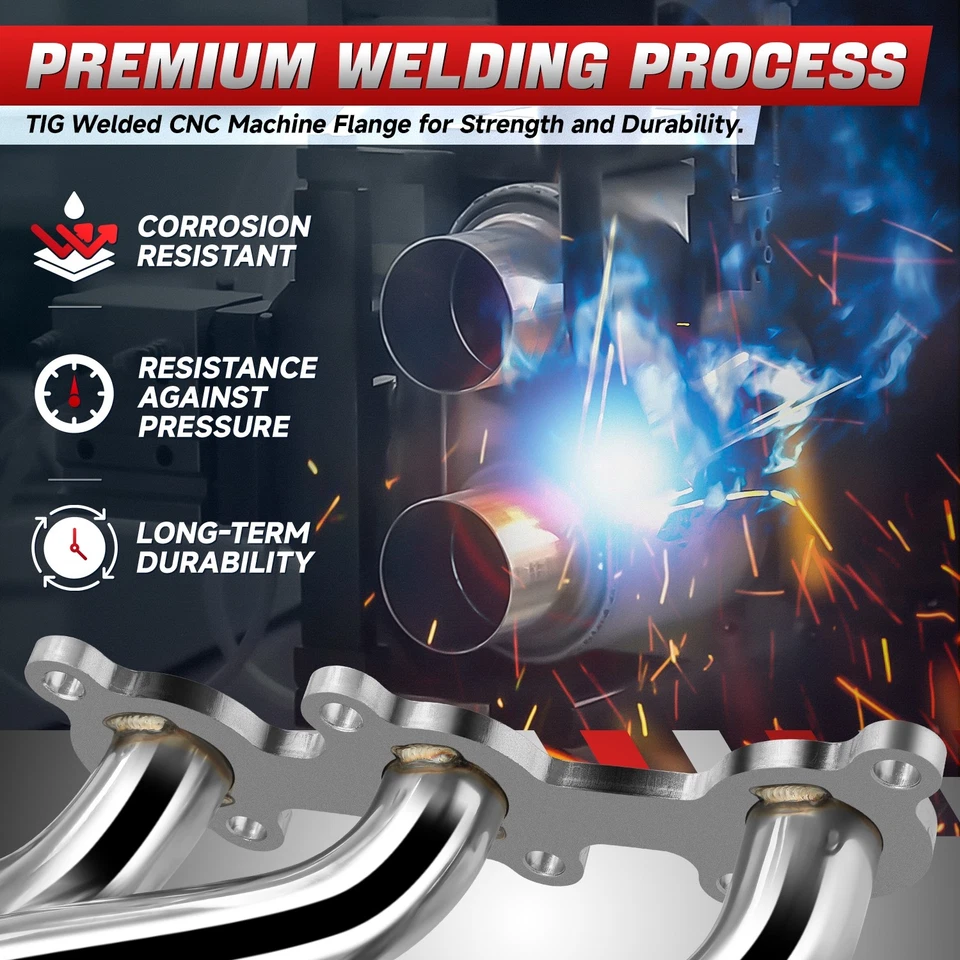 Cabezal colector de escape Shorty con kit de tubo en Y para 95-00 Toyota Tacoma 3,4 L V6 Foto 4 de 4