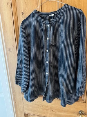 Toast  Slubby Striped Linen Blouse Size M-NWOT