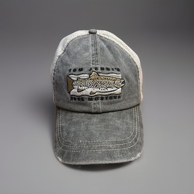 Vintage Tom Jenni s Reel Montana Green Gray Adjustable Strap Back Hat OSFM