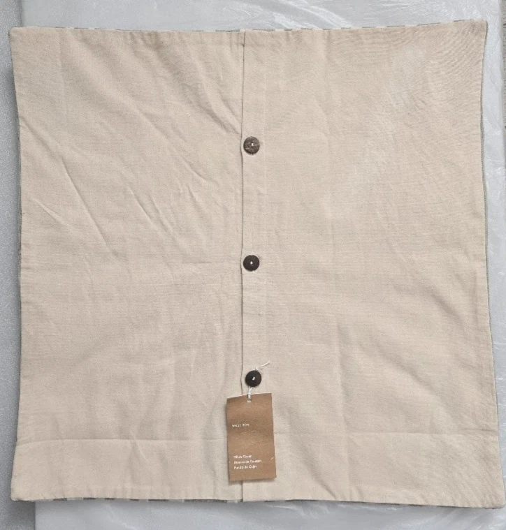 Funda de almohada West Elm tejida a rayas 23" x 23" gris/marfil Foto 2 de 2