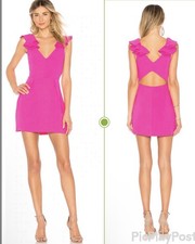 Amanda Uprichard Gimlet Dress in Hot Pink Ruffle S NWOT