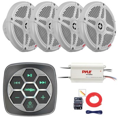 Metra Marine Bluetooth for Boat Controller, 4x 6.5'' 600W Speaker, Amplifier, Kit