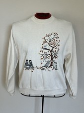 Vintage Morning Sun Sweatshirt Cats Graphic Jerzees USA Women s L