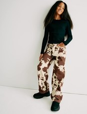 Marks & Spencer Girls Cotton Wide Animal Jeans in Multi - M&S