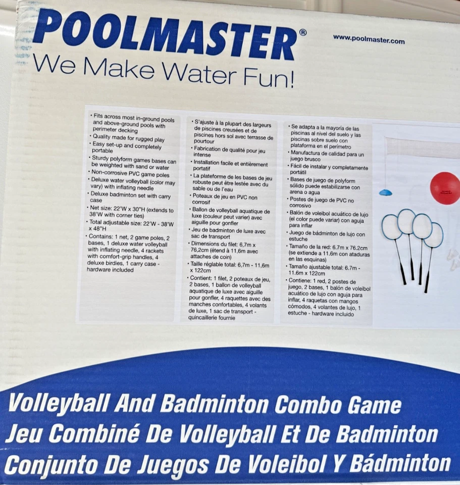 全新 从未打开 POOLMASTER VOLLEYBALL / BADMINTON 比赛组合 727854 — 第 3/4 张图片