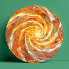 1pc 2D 2D Flat, Modern Abstract Sunflower Wall Art- Round Aluminum Metal Plate,