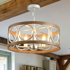 Semi Flush Mount Ceiling Light Fixture,Rustic Vintage 5-Light Chandelier Ligh...
