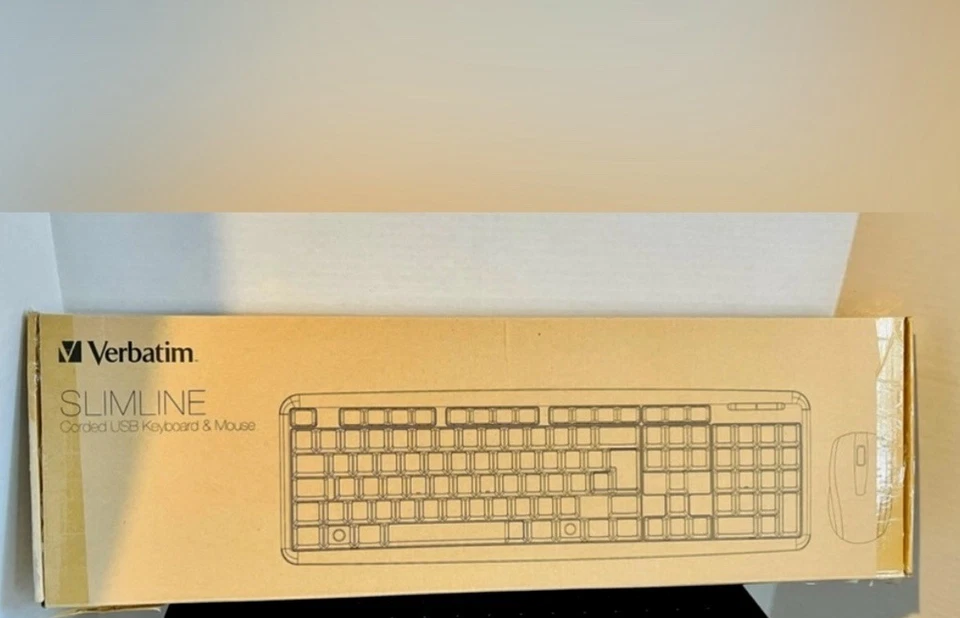 (BRAND NEW) VERBATIM SLIMLINE CORDED USB KEYBOARD & MOUSE (MODEL 70249) (IN BOX) - Image 3 of 4