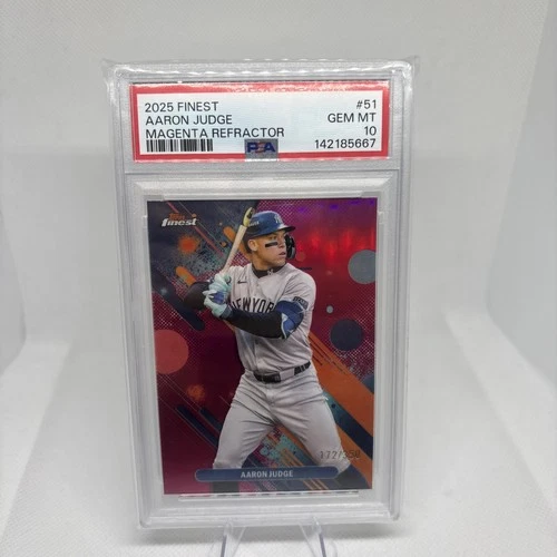 2025 Topps Finest - Common Aaron Judge #51 Magenta /350 PSA 10