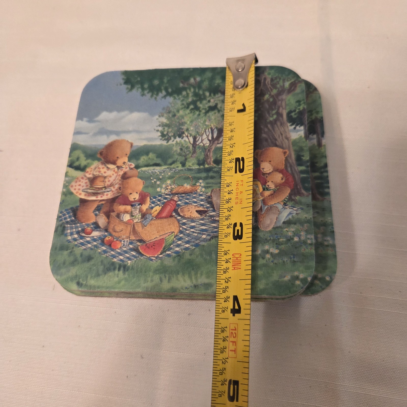 Vintage Legacy Publishing Group Boxed Set of 6 Coasters Country Teddy Bears 1996