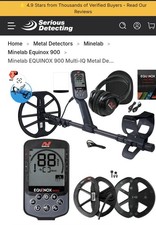 Minelab EQUINOX 900 Multi-IQ Metal Detector with Minelab Carry Bag