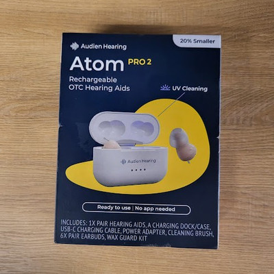 Audien ATOM PRO 2 Wireless Rechargeable OTC Hearing Aid NEW