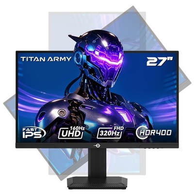 27in Gaming Monitor,4K Dual Mode Gaming PC,160Hz/FHD 320Hz,Titan