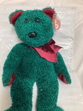 Ty Beanie Buddy  2001 Holiday Teddy 14" Medium New MWMT's