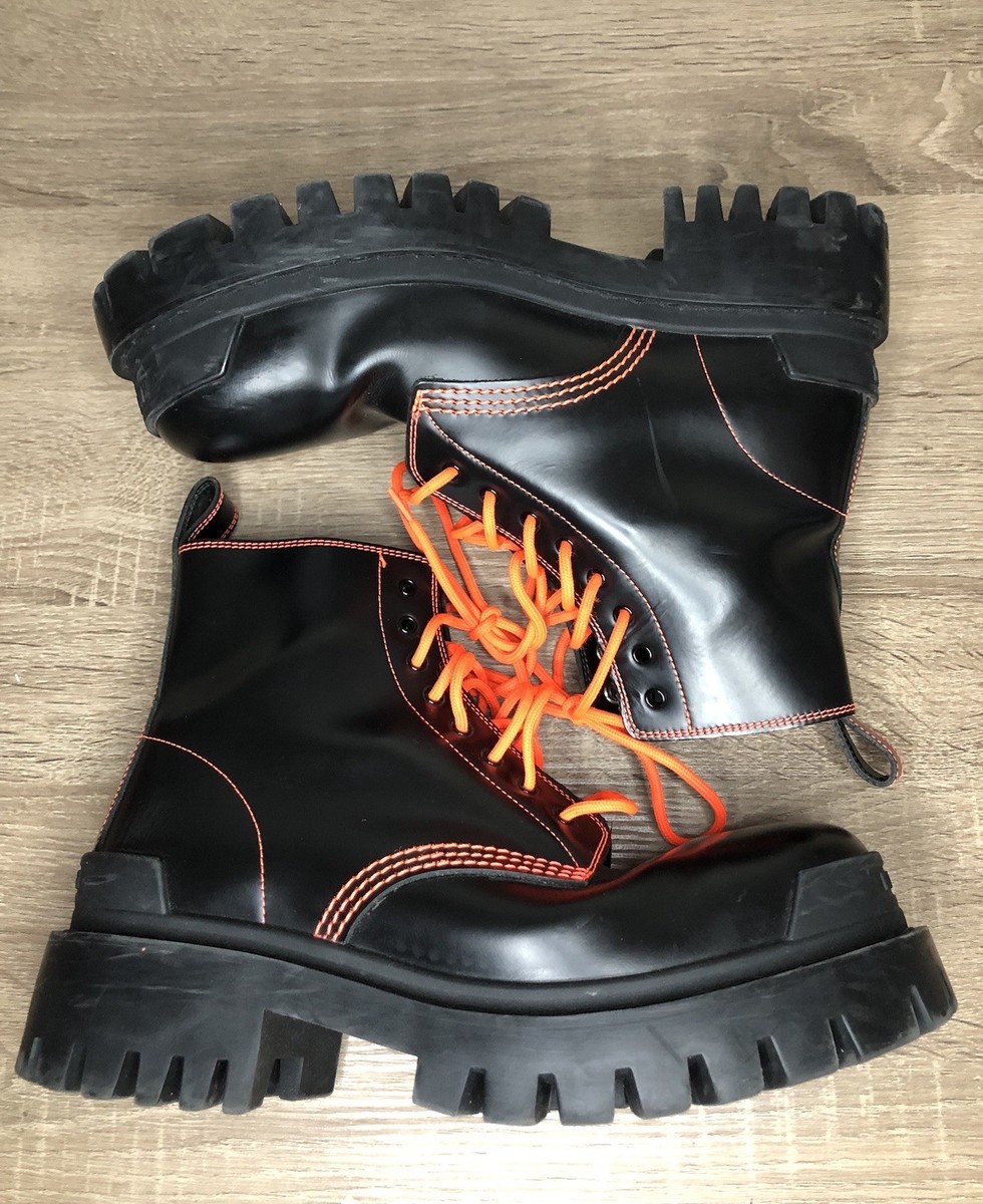 Balenciaga Strike Boots Black & Orange Size 39 EU 6.5 US | eBay
