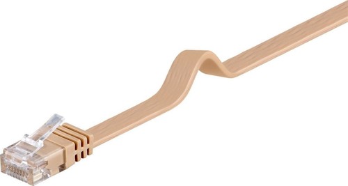 3 câbles réseau CAT 6 câble plat ; CAT FLAT 6-0050 U/UTP MARRON CLAIR 0,50 m