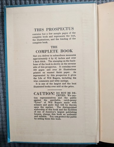 Will Rogers * Ambassador of Good Will * Salesman Sample Prospectus 1935 O'Brien - Picture 4 of 17