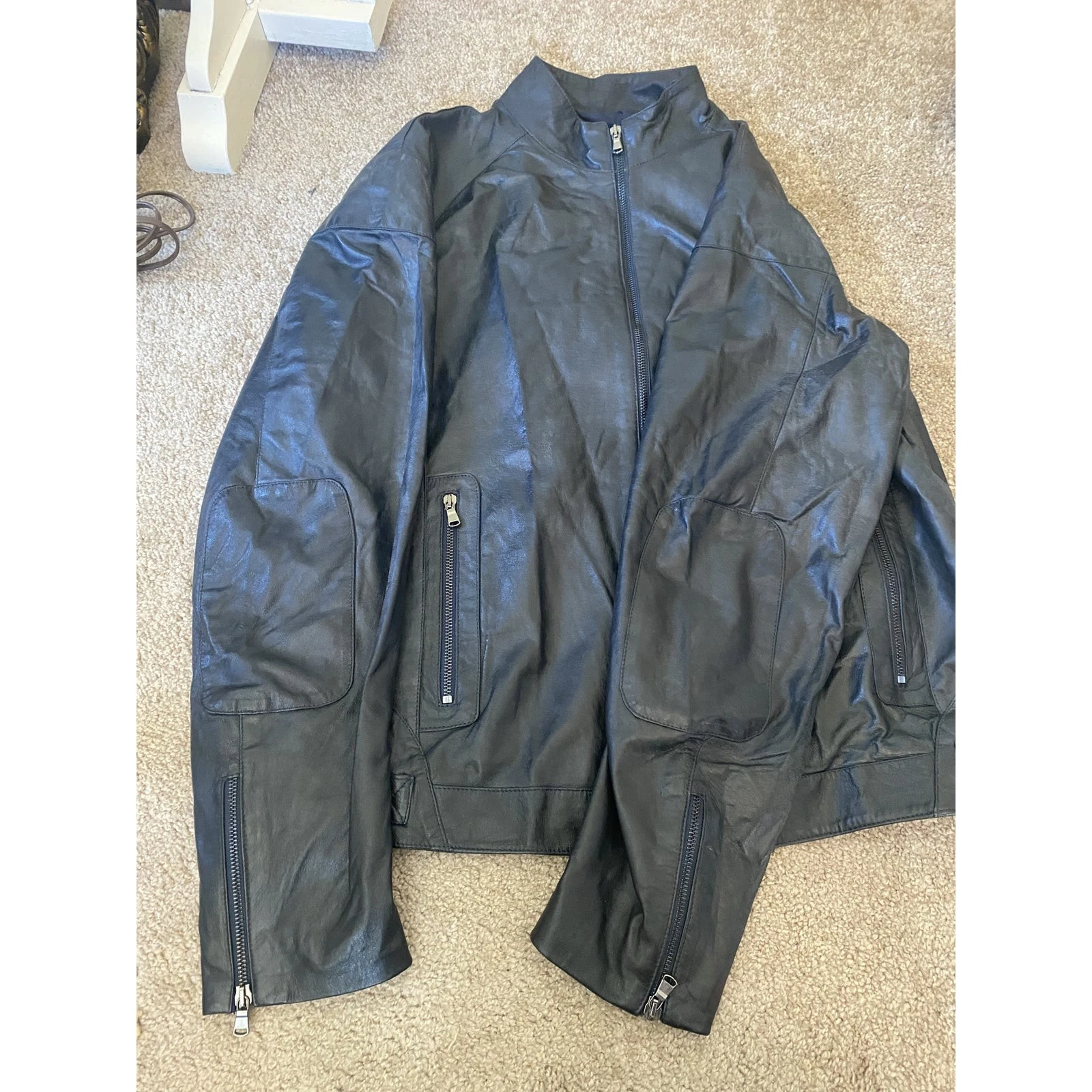 Vera Pelle Made in Italy Sheep Leather Moto Jacket IT 54 / US Large Black image 10