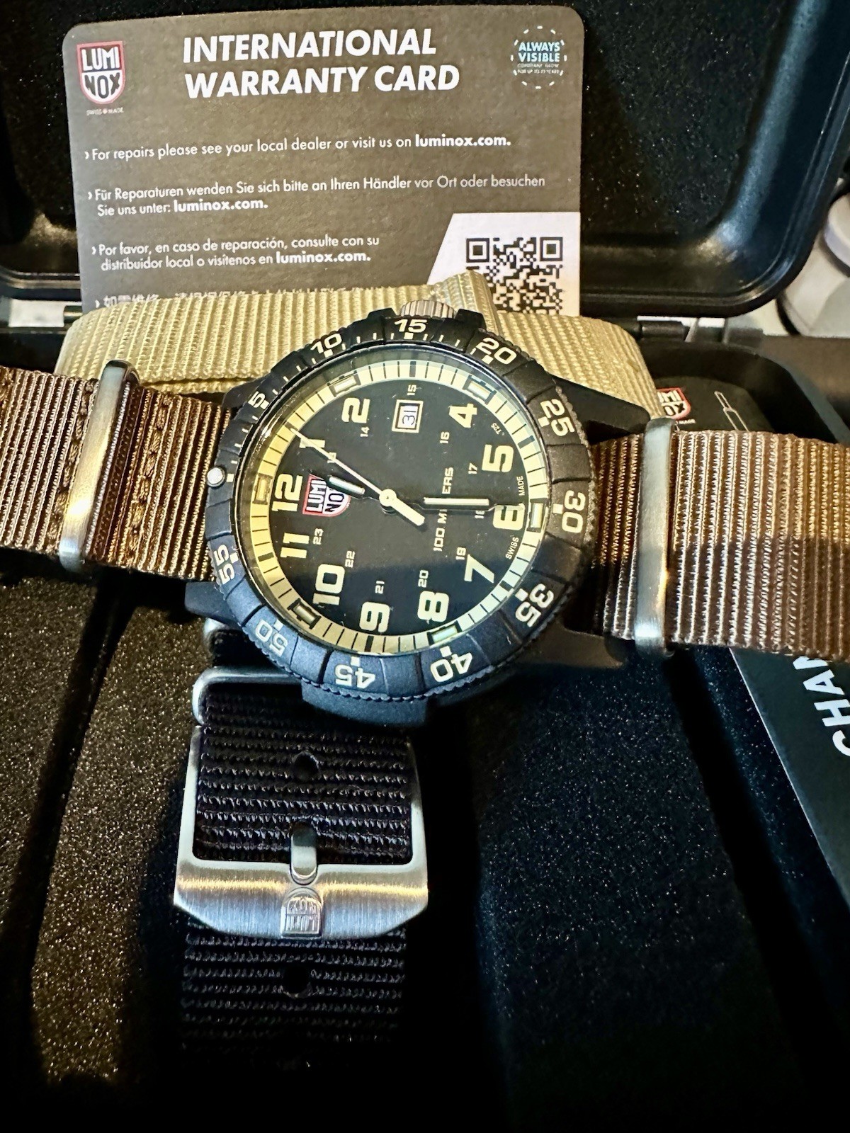 Luminox Men's Watch Sea Turtle Giant 0320 Series Quartz Black Nylon Strap 0333