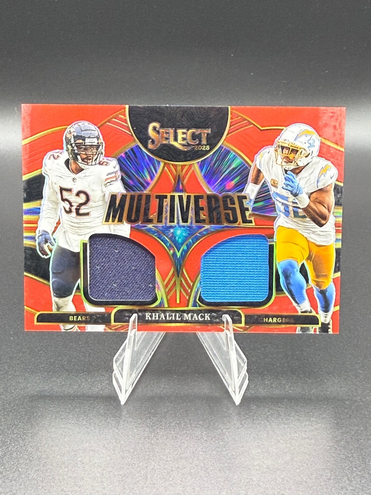2025 Panini Select #MVJ-KMK Khalil Mack Multiverse Jerseys Red Prizm