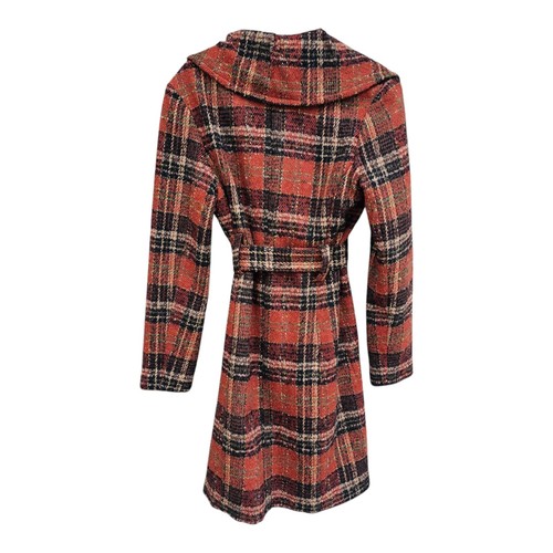 Latte by Coffee Shop Womens Coat Plaid Belted Jacket Size Small - Picture 5 of 11