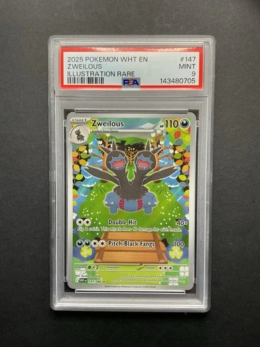Zweilous 147 PSA 9 2025 Pokémon Illustration Rare WHT EN