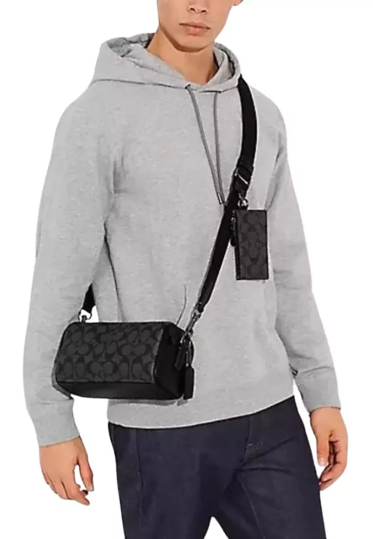 Bolso Bandolera Coach CJ674 Axel Nuevo con Etiquetas en Lona Signature en Carbón