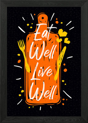 Eat Well Live Well Framed Wall Art Poster Canvas Print Picture