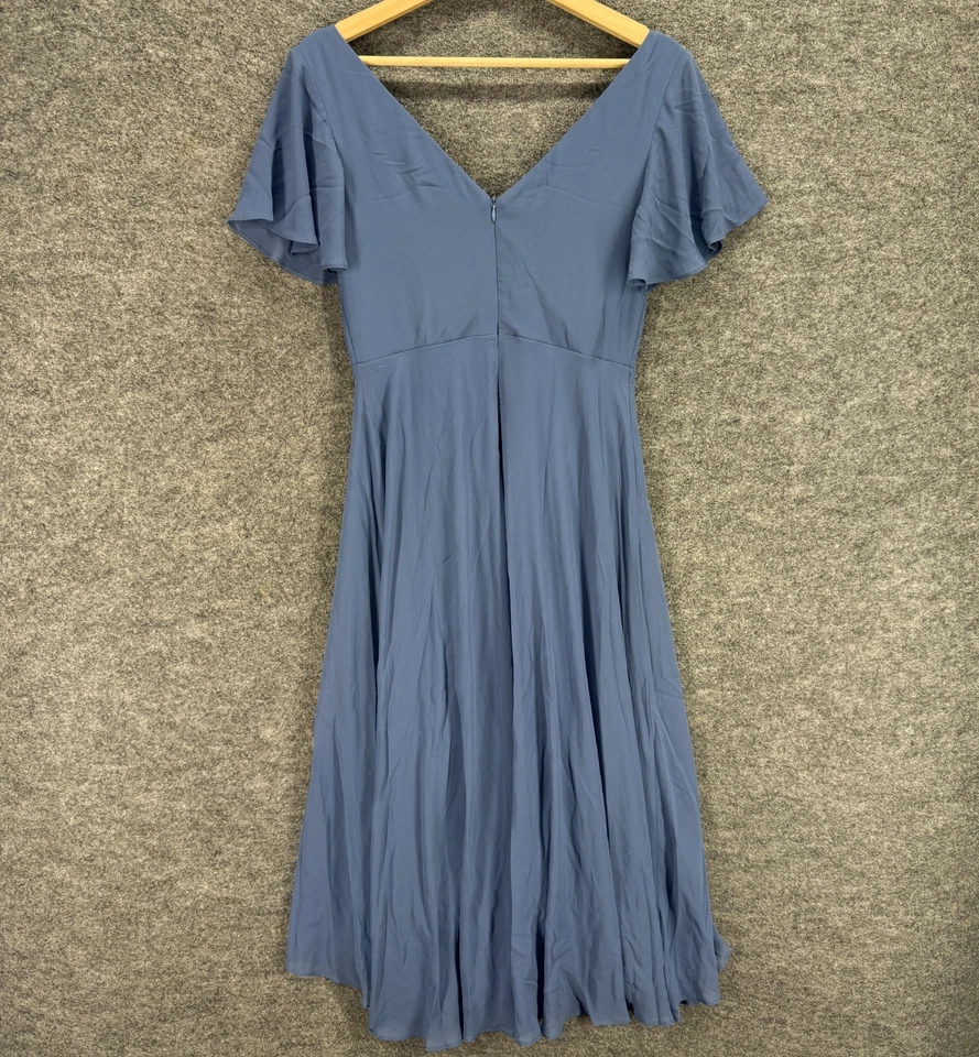 Nuevo Vestido Ever Pretty Mujer S Pequeño Azul Funda Midi Cremallera Cuello en V Manga Corta Foto 2 de 4