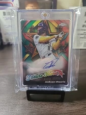 Jackson Chourio 2025 Topps Chrome Future Stars Orange Auto /25 Brewers #FSA-JCH