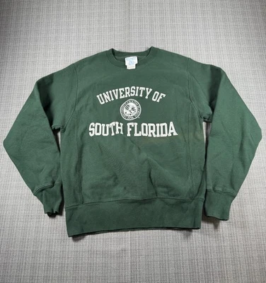 South Florida Bulls Sweatshirt Mens S Green Champion Football NCAA Reverse Weave - Image 1 of 4