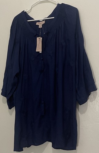 Philosophy Woman’sRepublic Clothing Plus Size 3X Navy Embroidered NWT