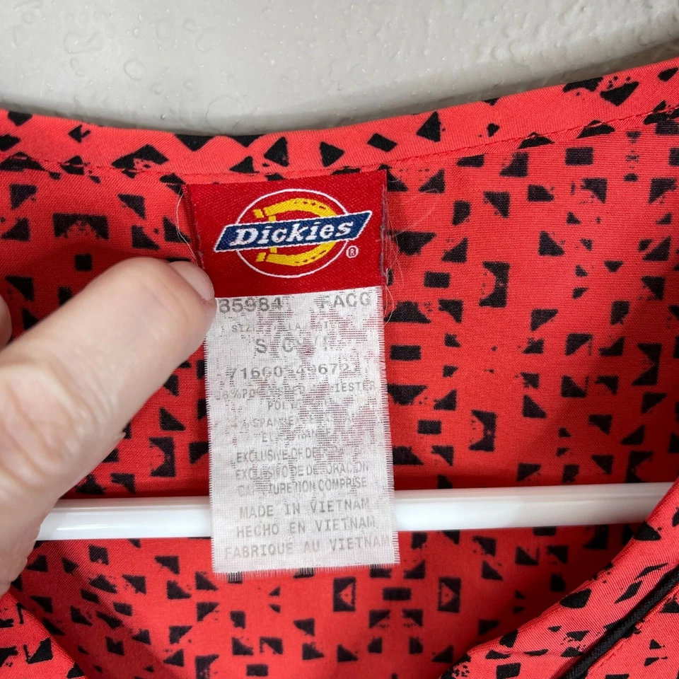 Dickies Womens Scrub Top Size S Corral Black Short Sleeve V Neck - Image 4 of 4