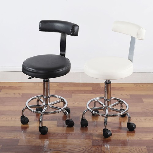 Beauty Salon Swivel Stool with Back Adjustable Barber Tattoo Hairdressing Chairs - Picture 4 of 18