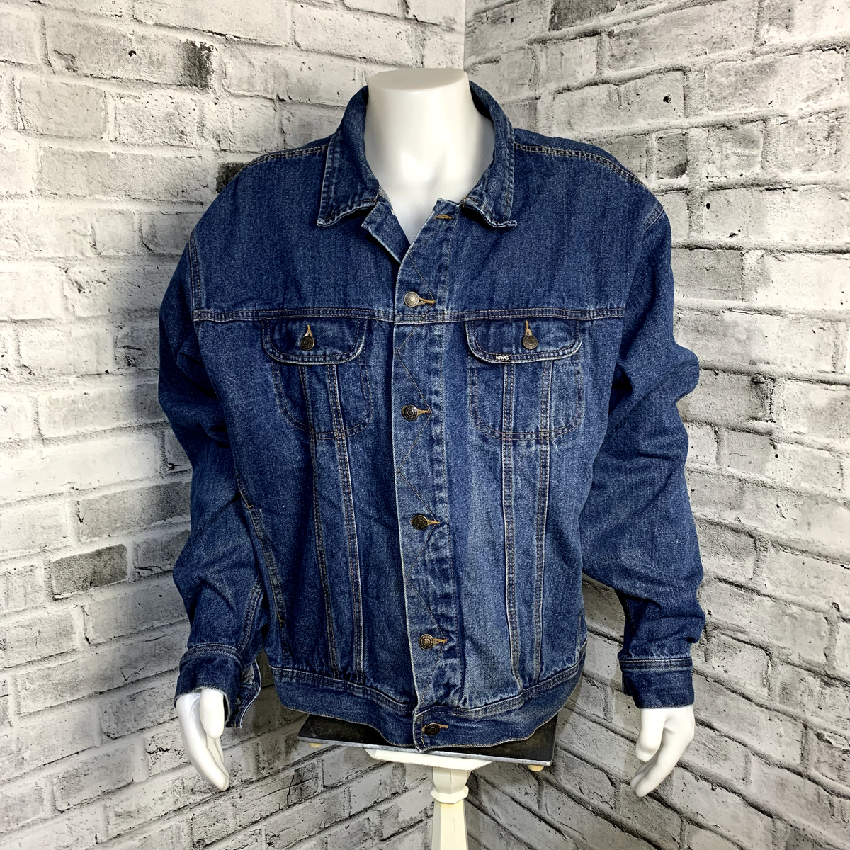 Vintage Jean Jacket MWG Storm Rider Mens 2XL Blue Denim Trucker