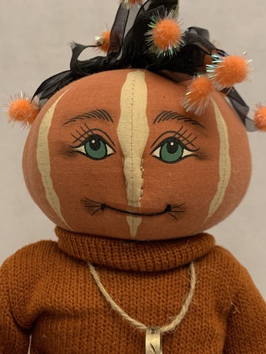 Vintage Joe Spencer Kürbiskopf Puppe Lucille Cheerleader Gallerie II Halloween