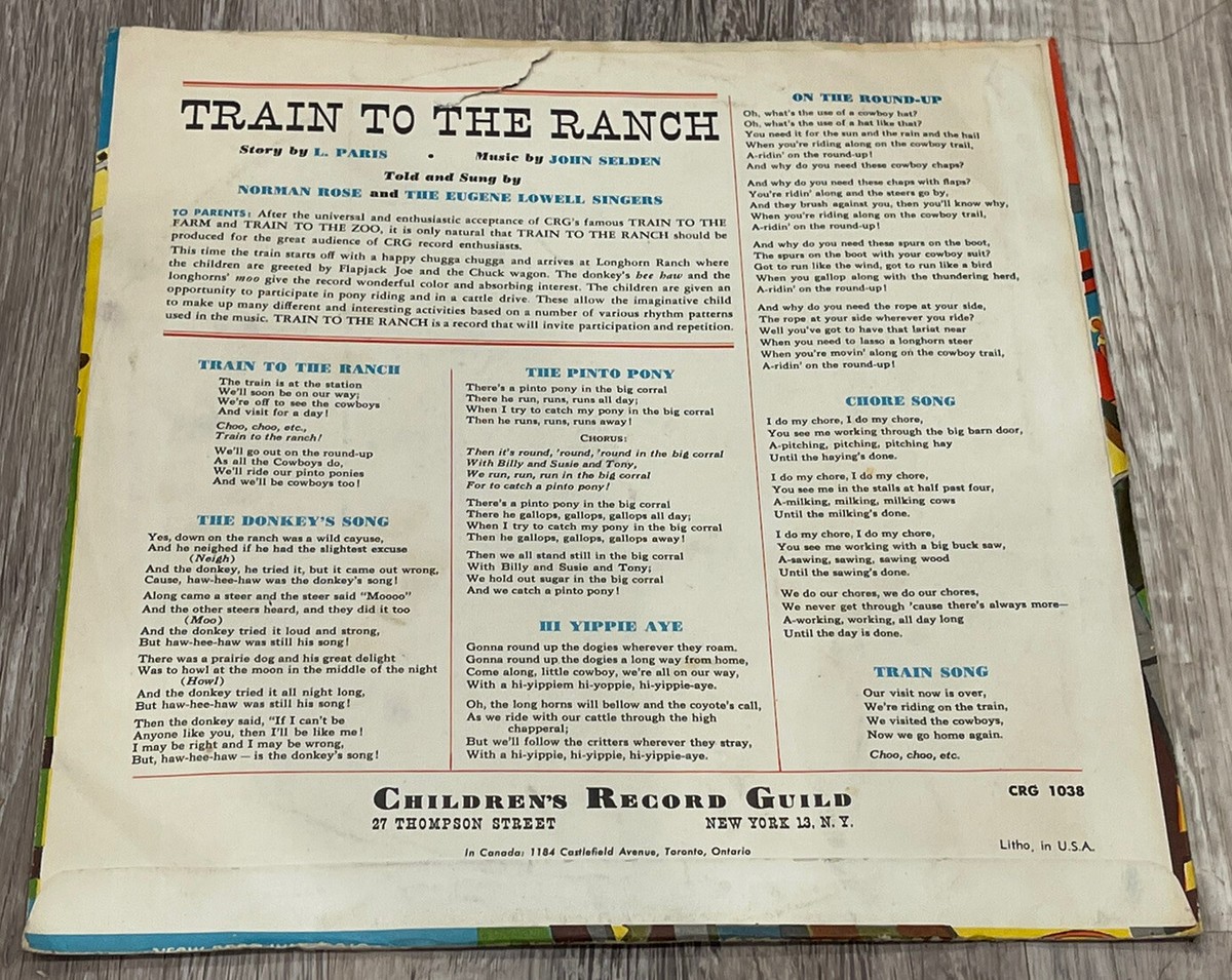 LPレコード Vintage Children's Album LP - Train To The Ranch, CRG 1038, VG | eBay