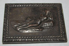 Vintage Art Deco Silver Plate Cigarette or Card Case Risque Woman Nude — photo 2