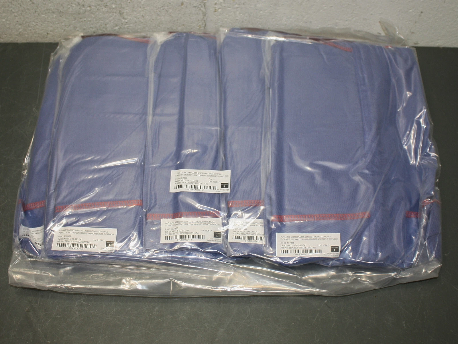 (25) Ansell AlphaTec Hooded Coveralls NR17-S-92-111-04, Size L / Large, Zipper - product detail image 2