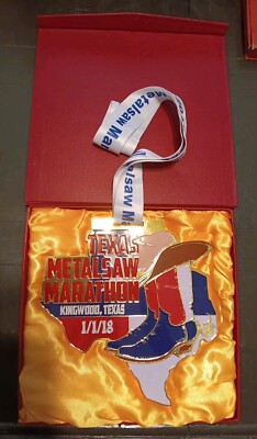 2018 Texas Marathon Medal In Box Kingwood, Texas January 1