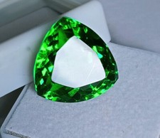 Natural Tsavorite Garnet Trillion Cut Green 12.85 Ct Certified Loose Gemstone