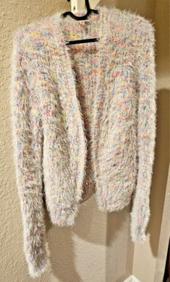 Pop Of Color Fuzzy SO Size 14/16 Cardigan