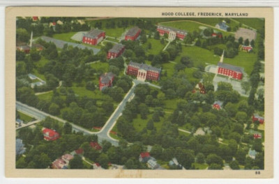 MD Postcard Aerial View Of Hood College - Frederick 1958 vintage Linen B20