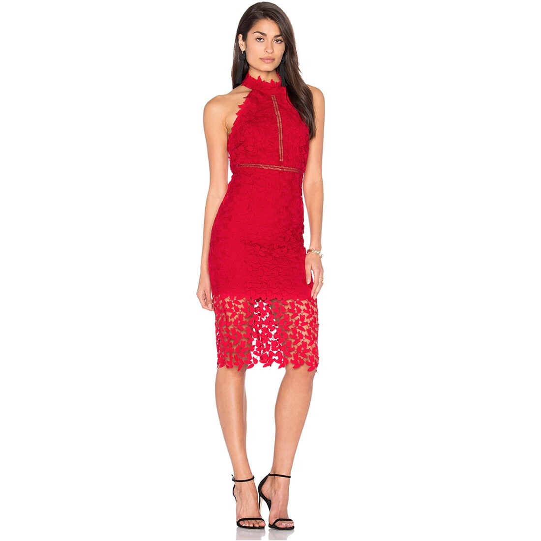 bardot gemma lace dress Gemma Halter Midi Lace Sheath Dress by BARDOT