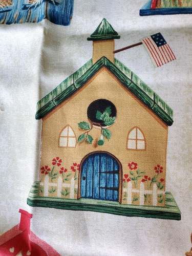 VTG Canvas 46"l X 56"w "Home Sweet Home" Cyrus Clark 1996 Teflon Up Bird Houses - Picture 6 of 13