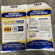 VEVA 10 Pack Premium Vacuum Filter Bags Type MM  Lot of 2 NEW